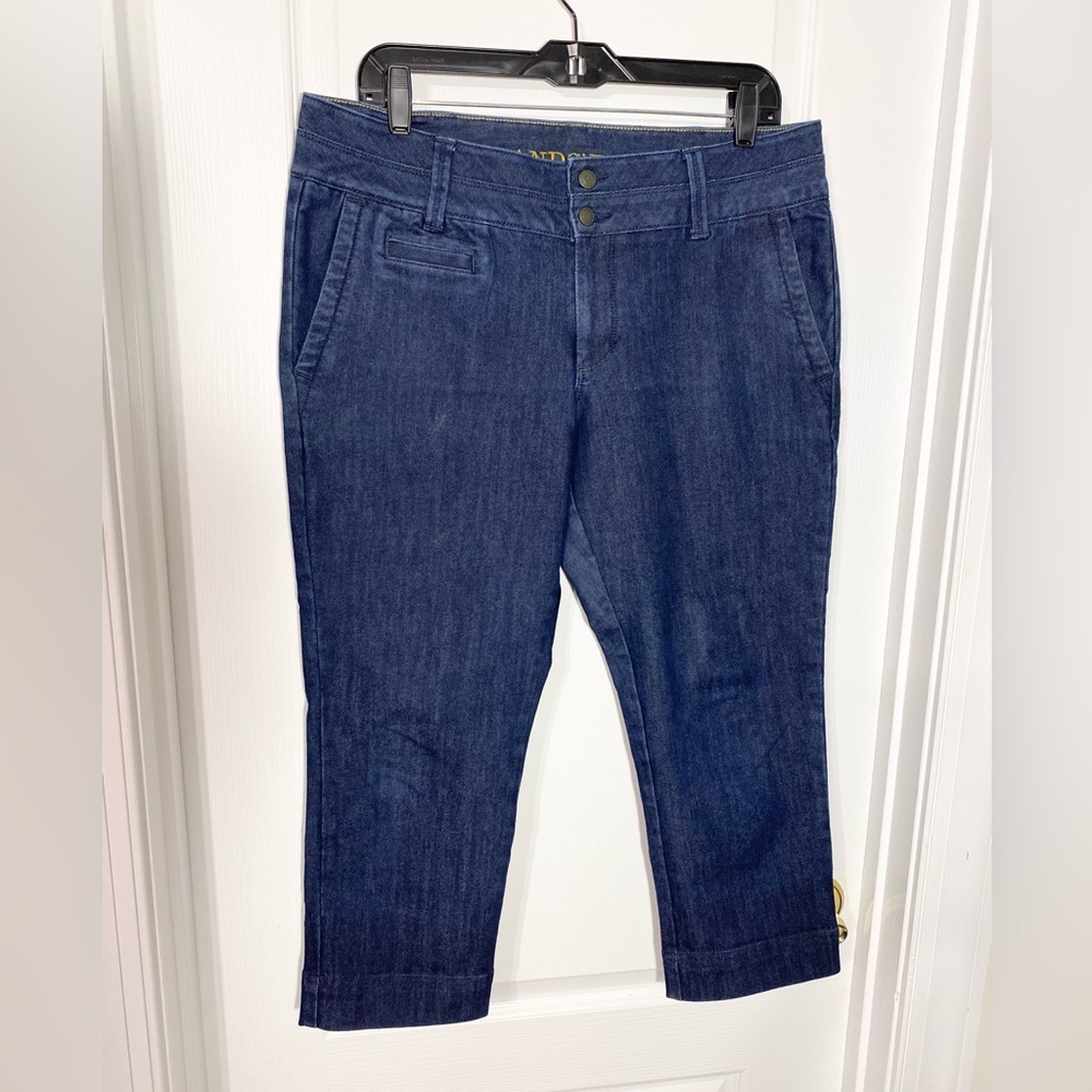 Y2K Lands' End High Waist Cropped Capri Trouser Jeans Dark Wash Size 10